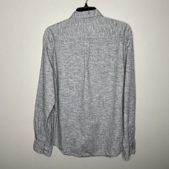 DENIM & FLOWER Shirt Mens XL Button-Down Gray Crosshatch Cotton Lyocell Blend - Picture 4 of 10